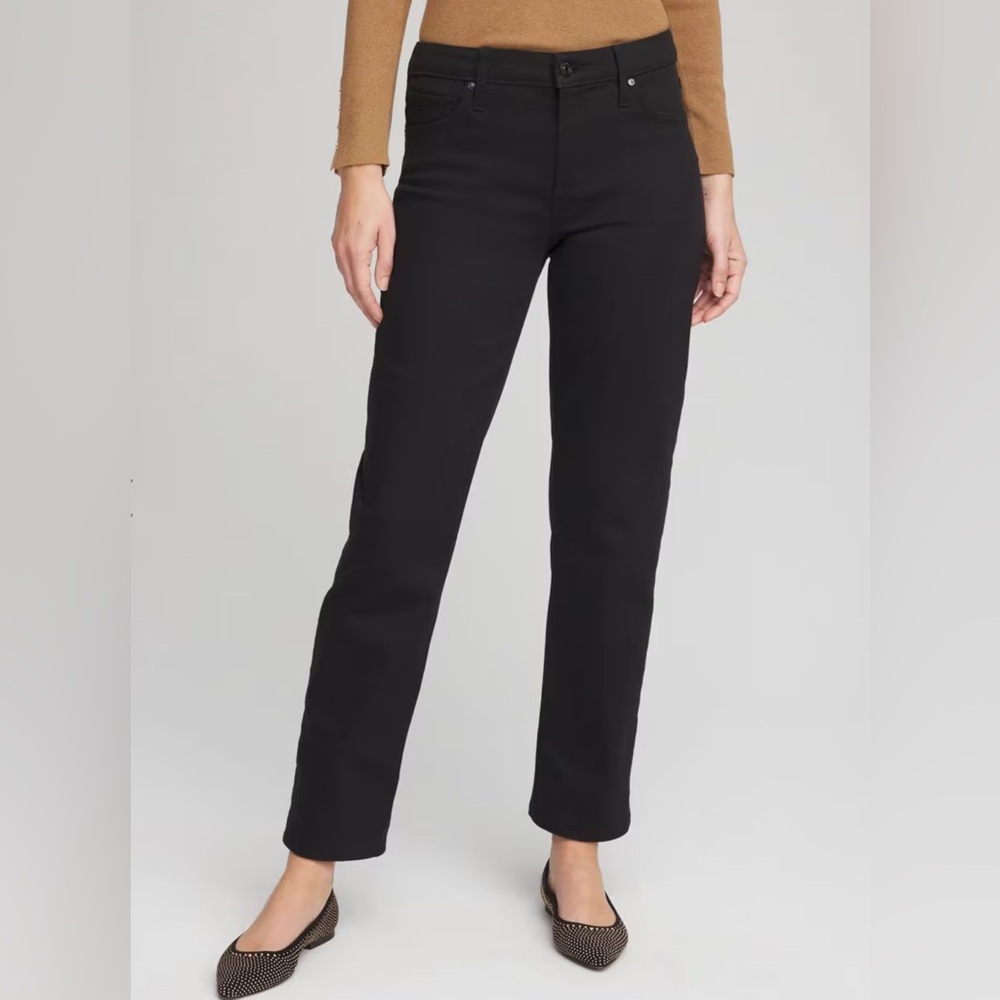 Chico’s Platinum Ultimate Fit Black Straight Leg Jeans- Sz 16 Tall